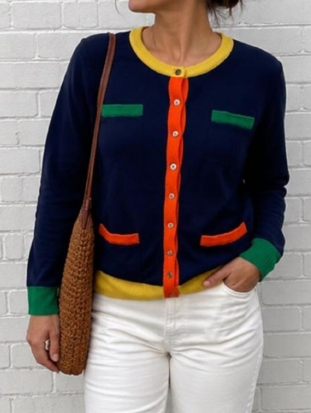 NWT Charter Club Colorblock Button Front Cardigan Sweater XXL $50